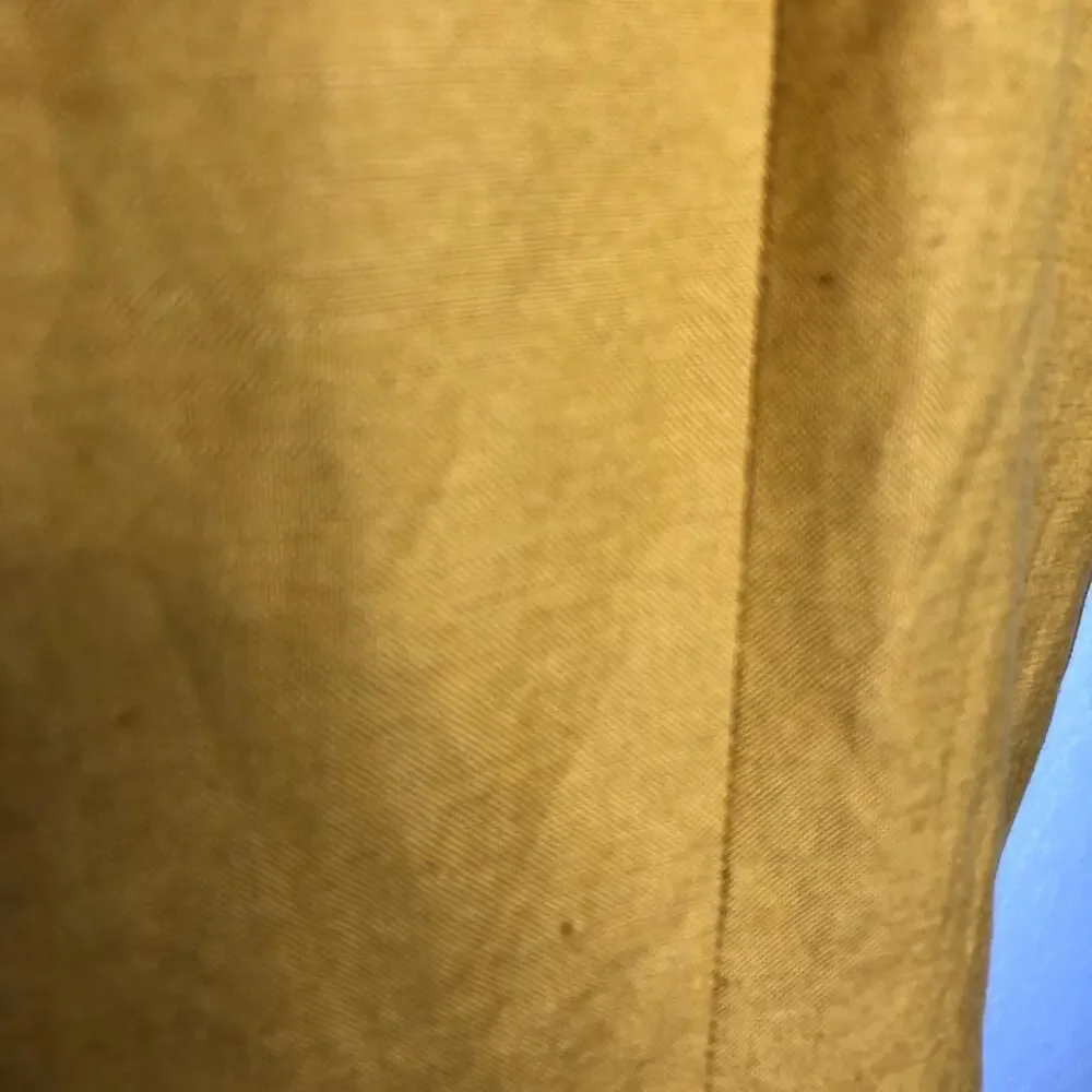 Ann Taylor Factory gold mustard linen blend open front blazer size 8